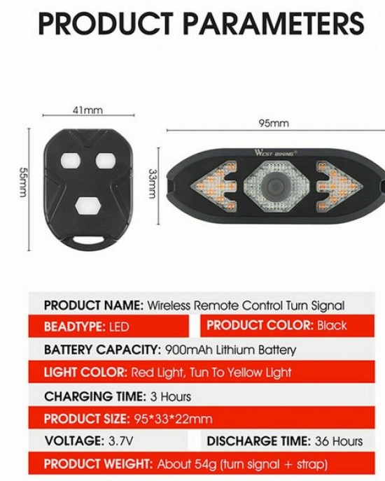 Bike LED Tail Light + Bell + Remote