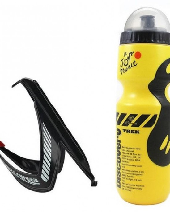 Carbon Fiber Mountain Bike Water Bottle Cage & Bottle Set, V-Design Cycling Accessory