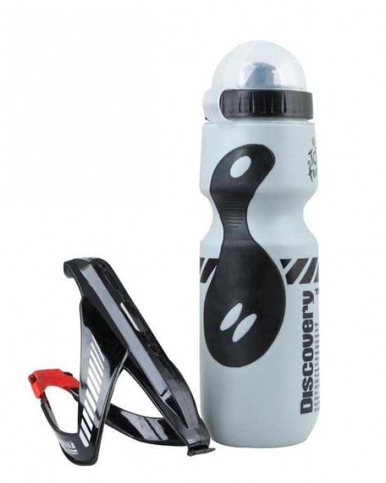 Carbon Fiber Mountain Bike Water Bottle Cage & Bottle Set, V-Design Cycling Accessory