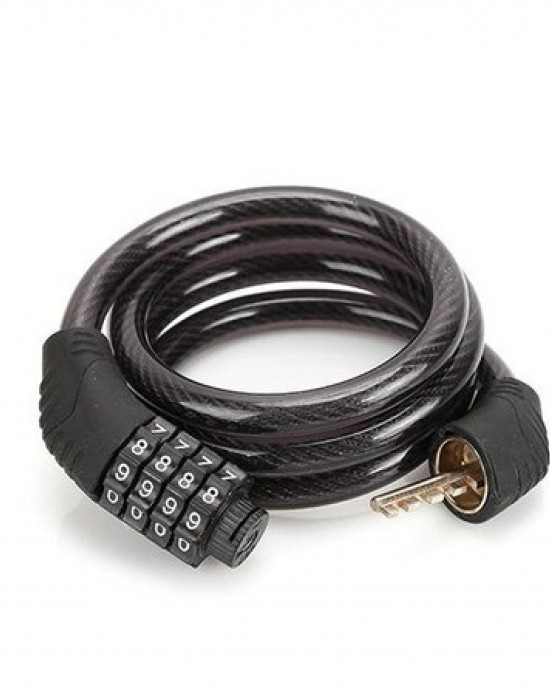 Heavy-Duty 4-Digit Combination Bike Lock - Anti-Theft Steel Cable Lock for Mountain Bikes