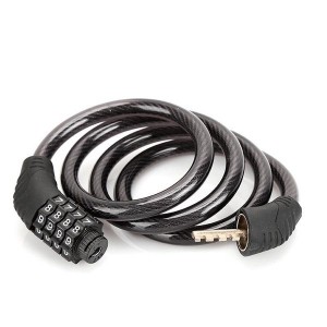 Heavy-Duty 4-Digit Combination Bike Lock - Anti-Theft Steel Cable Lock for Mountain Bikes