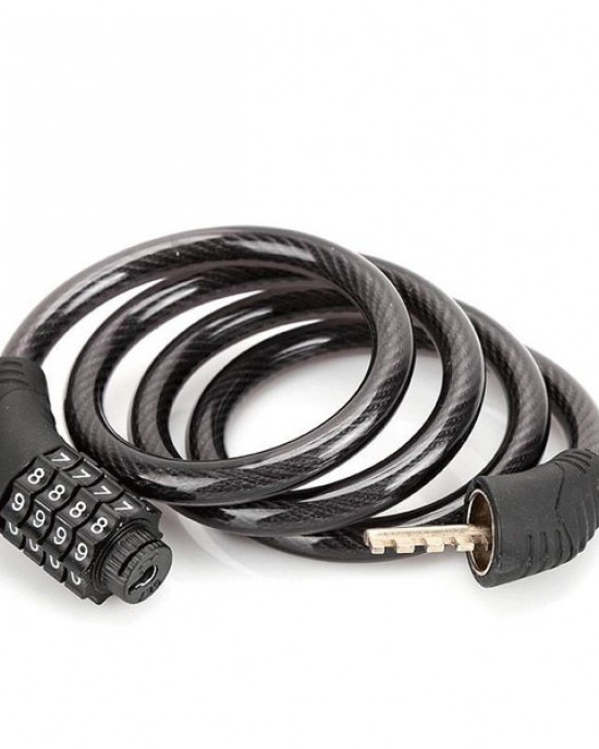 Heavy-Duty 4-Digit Combination Bike Lock - Anti-Theft Steel Cable Lock for Mountain Bikes