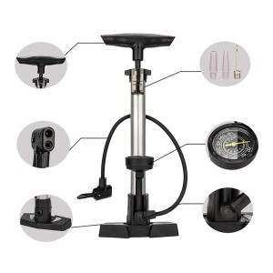 160PSI Floor Bike Pump with Gauge Inflators Manual Tire Pump Cycling Accessory